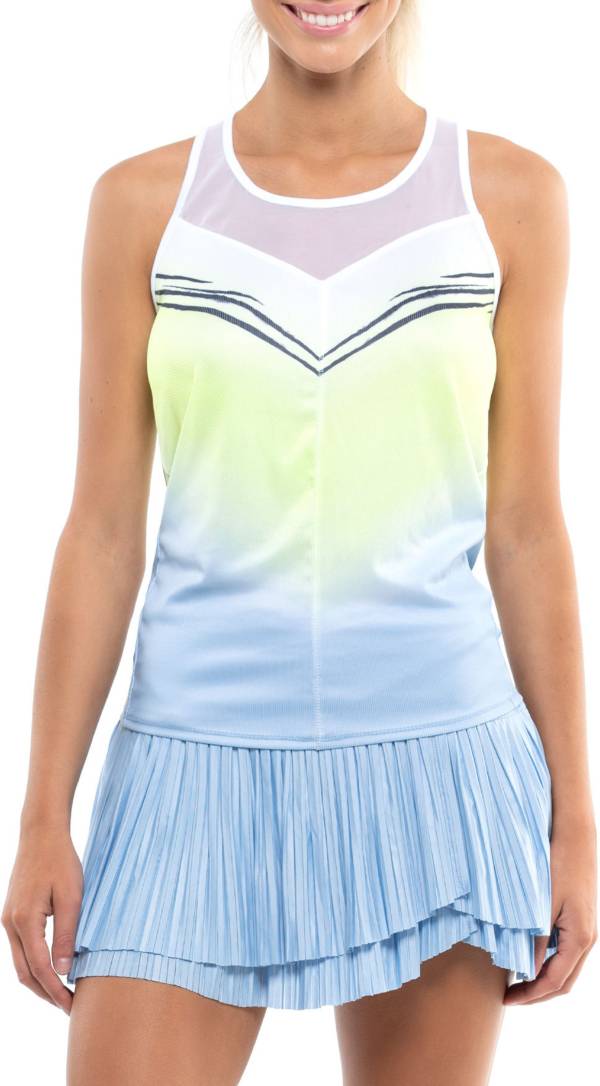 Lucky in Love Women's Wild Ombre Tie Back Tennis Tank Top