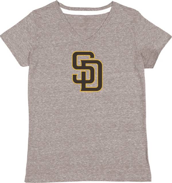 Soft As A Grape Women's San Diego Padres Navy V-Neck T-Shirt