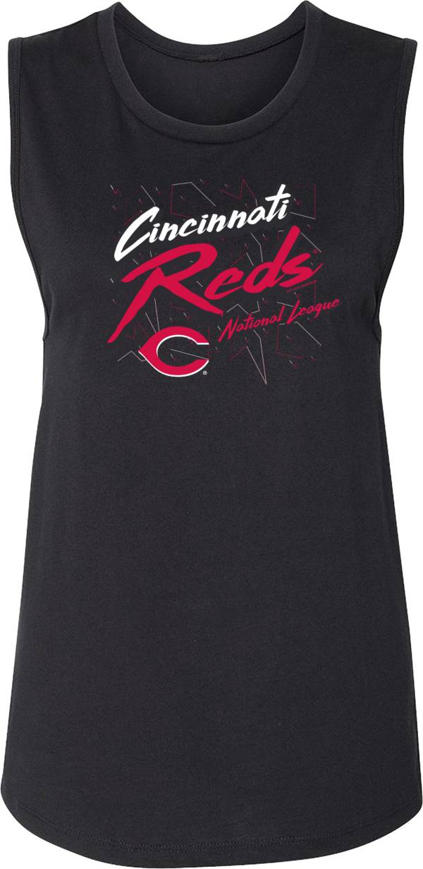 Soft As A Grape Women's Cincinnati Reds Black Muscle Tank Top