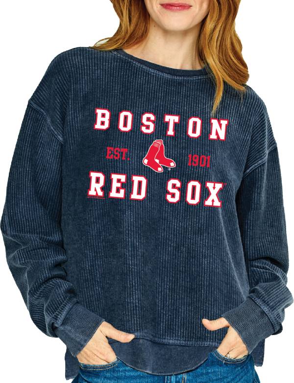 Soft As A Grape Women's Boston Red Sox Blue Crew Pullover Sweater product image