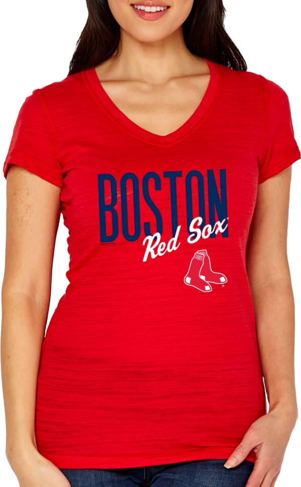 Soft As A Grape Women's Boston Red Sox Red V-Neck T-Shirt