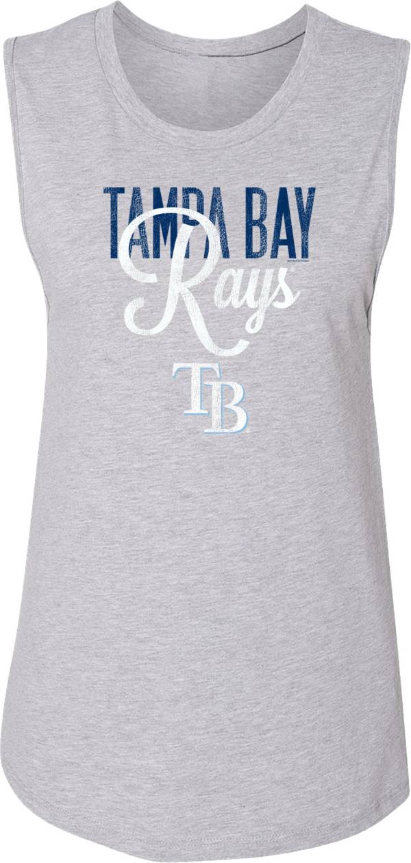 Soft As A Grape Women's Tampa Bay Rays Grey Muscle Tank Top product image
