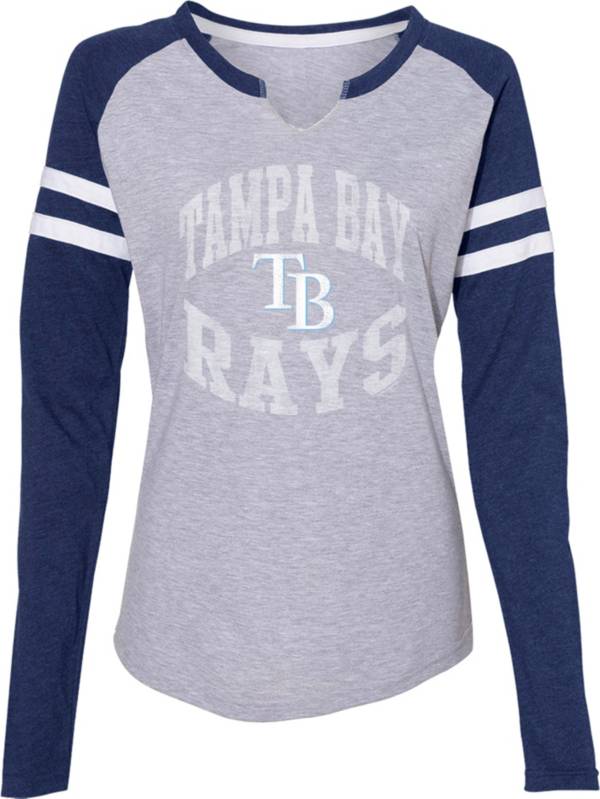 Soft As A Grape Women's Tampa Bay Rays Grey Long Sleeve Raglan T-Shirt