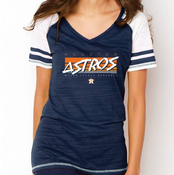 Soft As A Grape Women's Houston Astros Navy V-Neck T-Shirt