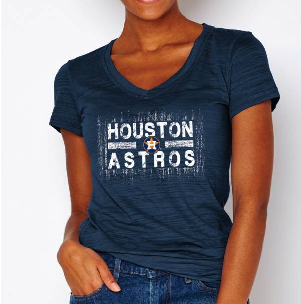 Soft As A Grape Women's Houston Astros Navy V-Neck T-Shirt