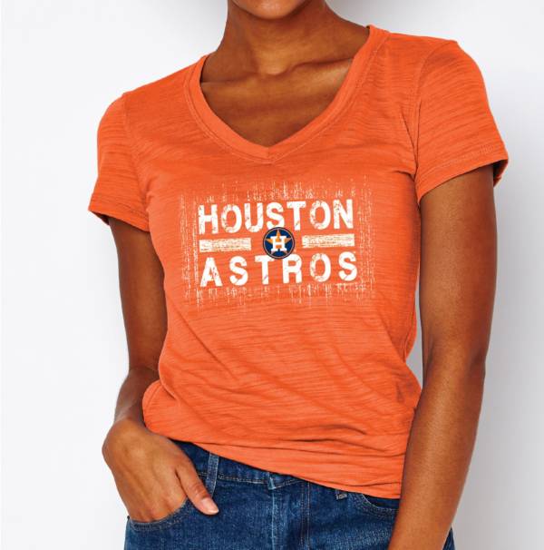 Soft As A Grape Women's Houston Astros Orange V-Neck T-Shirt