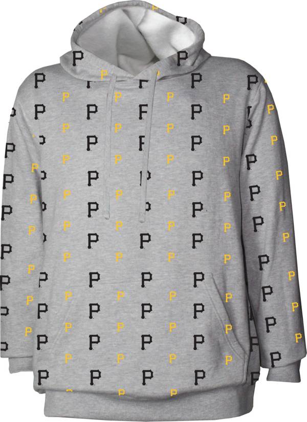 Stitches Men's Pittsburgh Pirates Grey All Over Print Pullover Hoodie