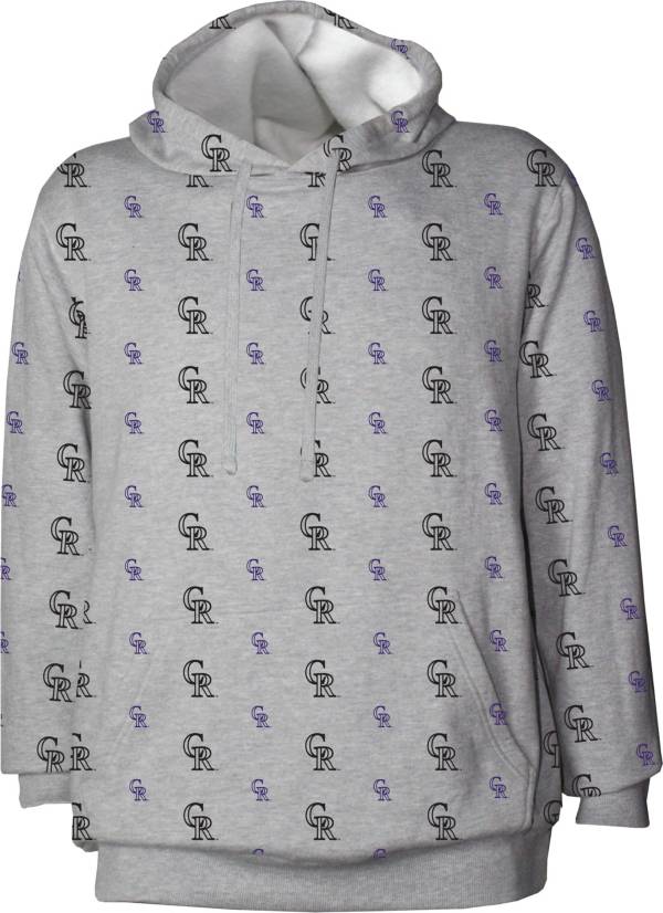 Stitches Men's Colorado Rockies Grey All Over Print Pullover Hoodie