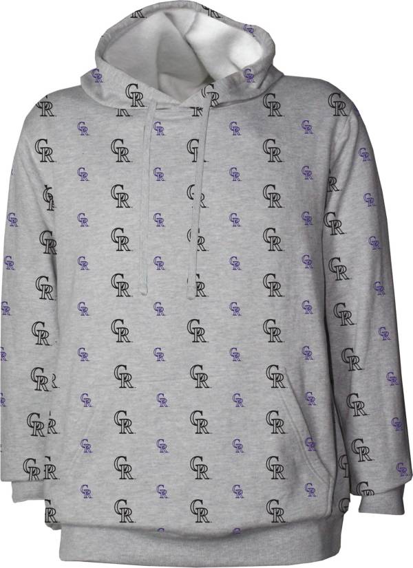 Stitches Men's Colorado Rockies Grey All Over Print Pullover Hoodie product image
