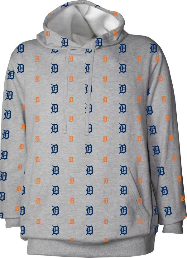 Stitches Men's Detroit Tigers Grey All Over Print Pullover Hoodie