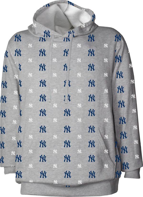 Stitches Men's New York Yankees Grey All Over Print Pullover Hoodie