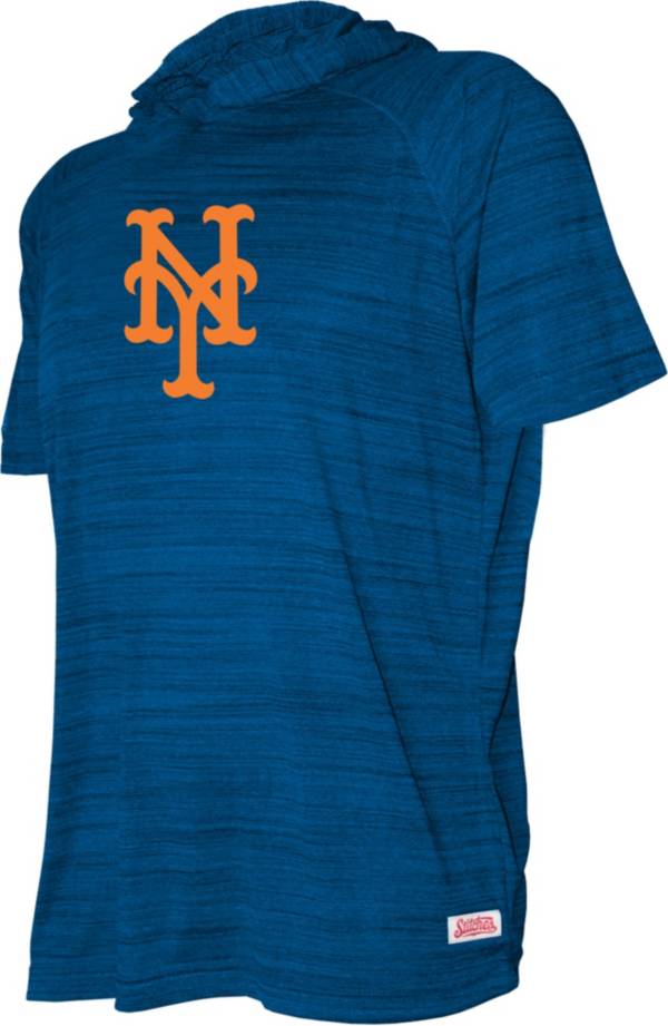 Stitches Youth New York Mets Blue Short Sleeve Pullover Hoodie