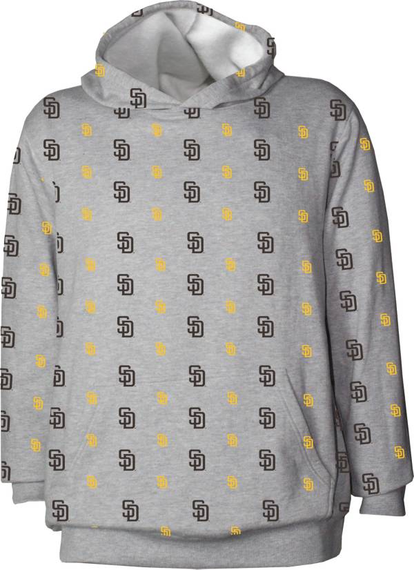 Stitches Youth San Diego Padres Grey All Over Print Pullover Hoodie