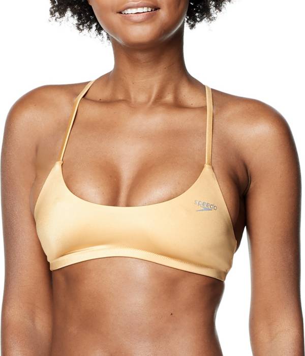 Speedo Women's Solid Gold Tie Back Bikini Top