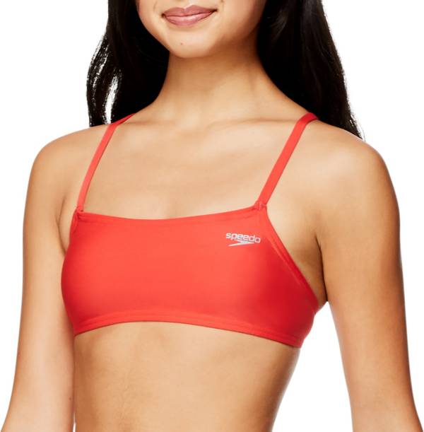 Speedo Women's Solid Strappy Fixed Back Bikini Top