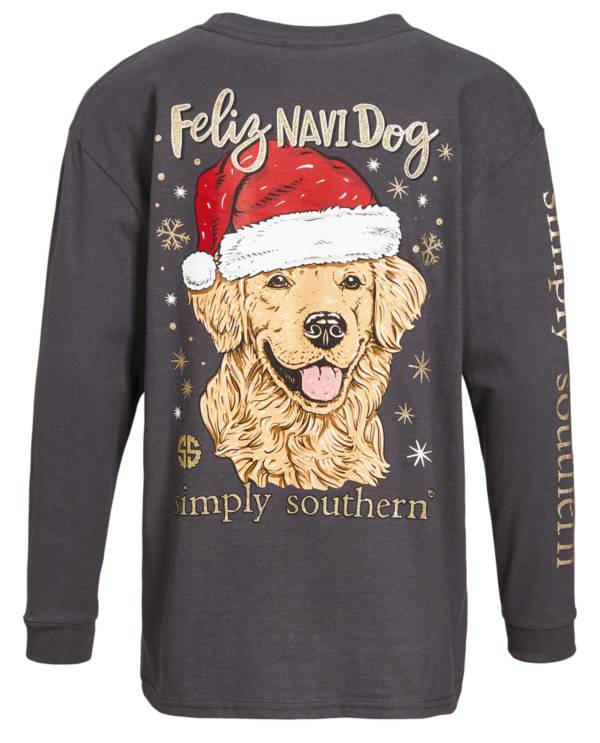 Simply Southern Girls' Long Sleeve Feliz Graphic T-Shirt