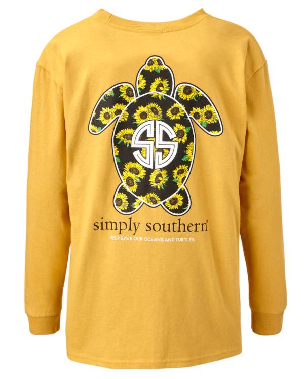 Simply Southern Girls' Long Sleeve Sunflower Graphic T-Shirt