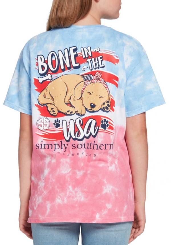 Simply Southern Girls' Bone in the USA Short Sleeve T-Shirt
