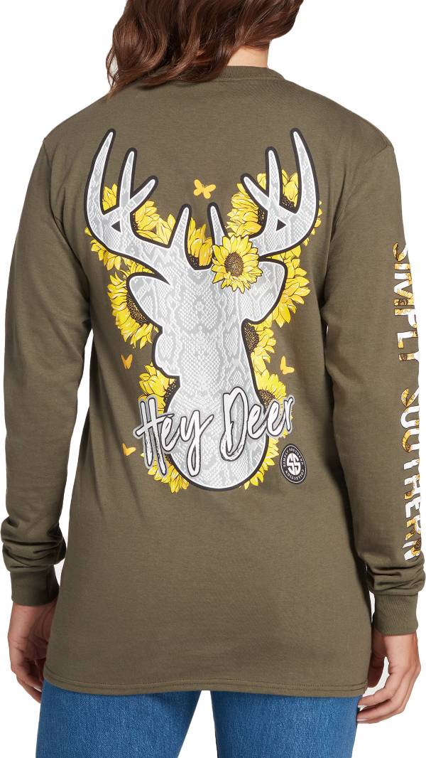 Simply Southern Women's Long Sleeve Deer Graphic T-Shirt