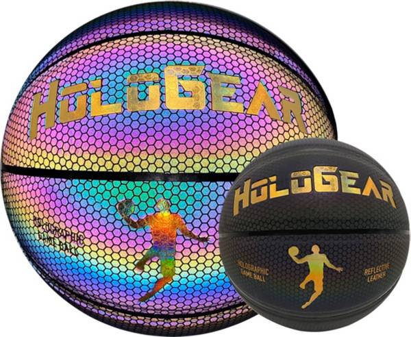 HoloGear Holographic Game Ball Glowing Reflective Leather Basketball Size 29.5 