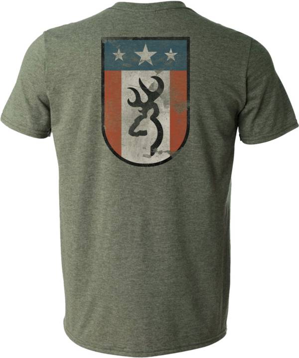 Browning Arms Men's Browning Tri Shield Flag T-Shirt