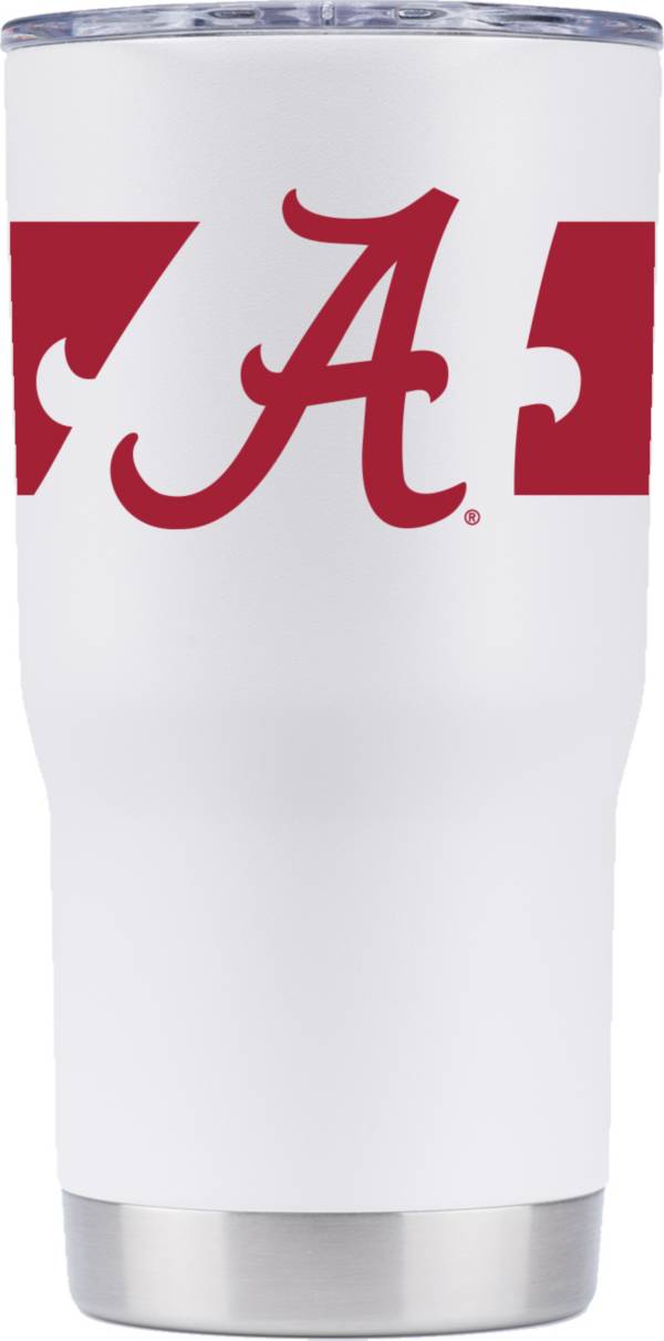 Gametime SideKicks Alabama Crimson Tide 30 oz. Striped White Stainless Steel Tumbler