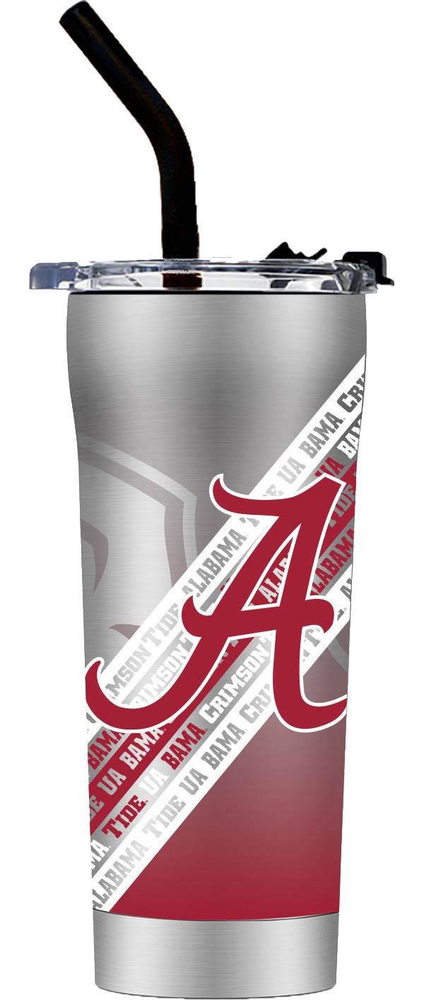 Gametime SideKicks Alabama Crimson Tide 20 oz. Striped White Stainless Steel Tumbler