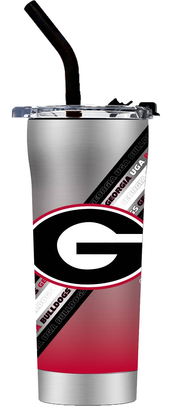 Gametime SideKicks Georgia Bulldogs 20 oz. Striped White Stainless Steel Tumbler