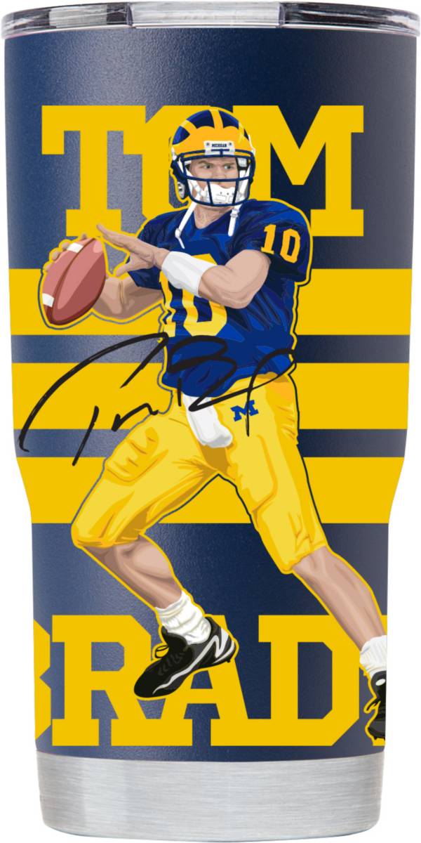 Gametime SideKicks Michigan Wolverines Tom Brady Stainless Steel 20 oz. Tumbler