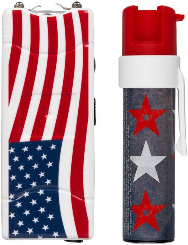 SABRE USA Stun Gun with LED Flashlight and Pepper Gel Pocket Unit w/ Clip