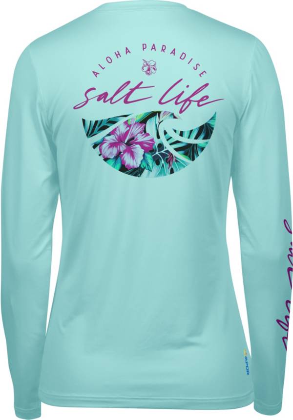 Salt Life Women's Blue Hawaiian SLX Long Sleeve Graphic T-Shirt