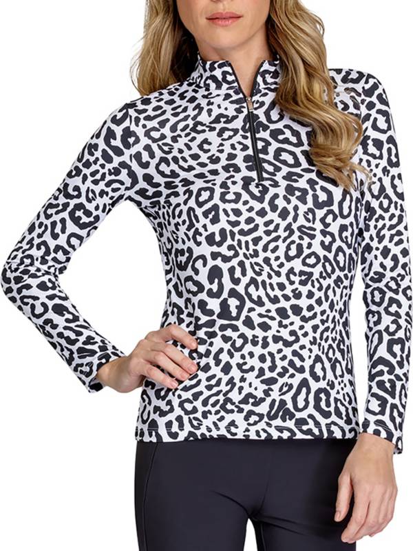 Tail Women's Long Sleeve Leopard Print 1/4 Golf Shirt