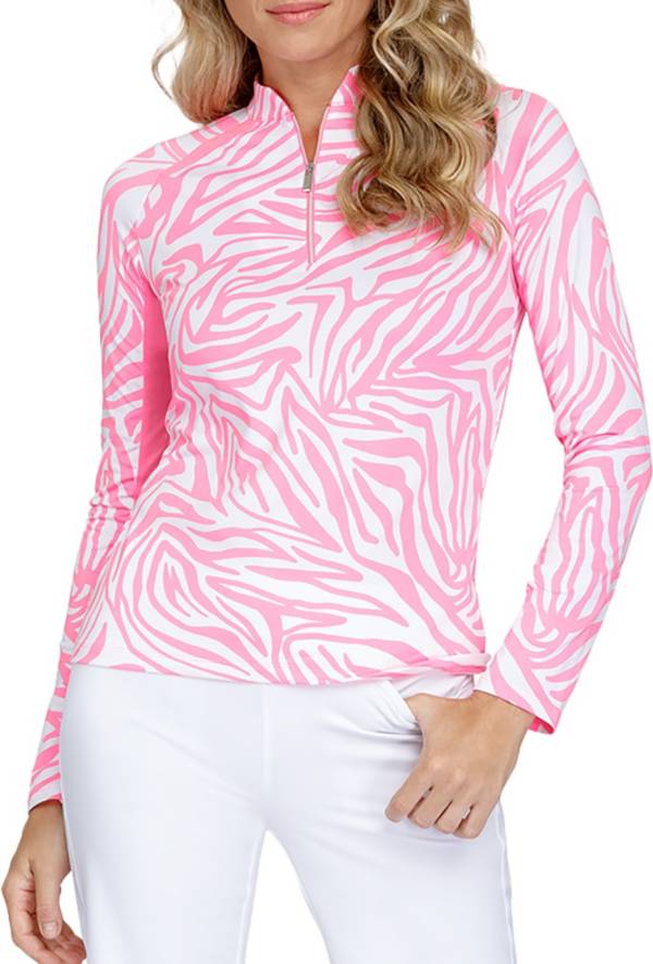 Tail Women's Printed Raglan Long Sleeve Golf Shirt