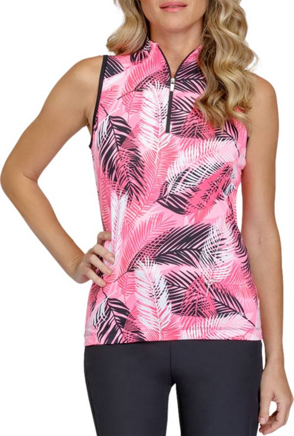 Tail Women's Printed Funnel Neck Sleeveless Golf Shirt