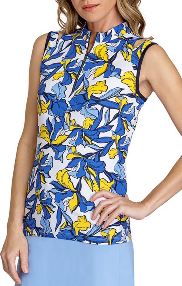 Tail Women's 1/4 Zip Sleeveless Floral Golf Shirt