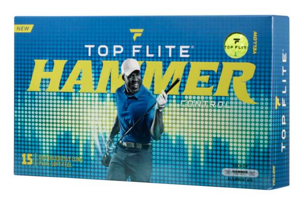 Top Flite 2022 Hammer Control Yellow Golf Balls - 15 Pack