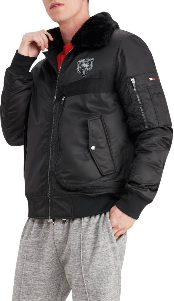 Tommy Hilfiger Men's Chicago Bears Aviator Black Full-Zip Jacket product image