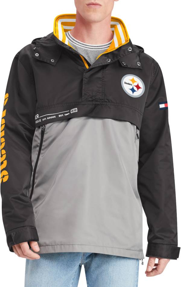 Tommy Hilfiger Men's Pittsburgh Steelers Anorak Black Jacket