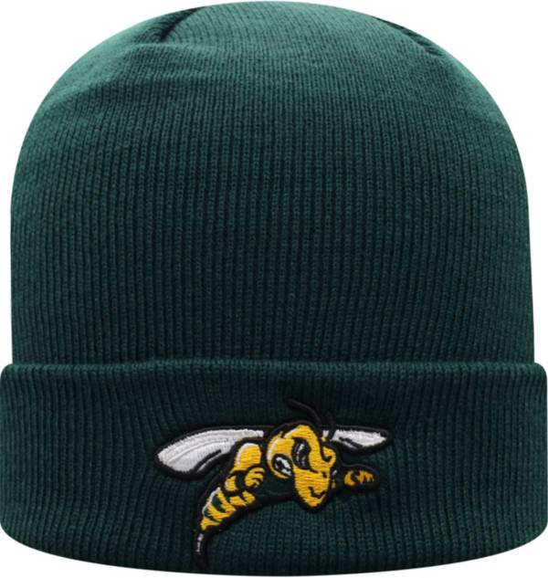 Top of the World Men's Black Hills State Yellow Jackets Green Cuff Knit Beanie