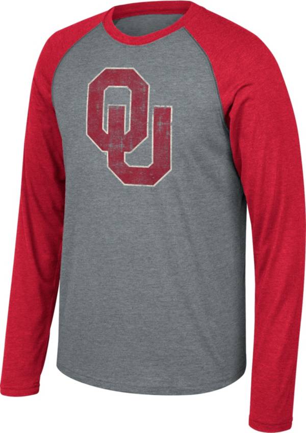 Top of the World Men's Oklahoma Sooners Grey Raglan Long Sleeve T-Shirt