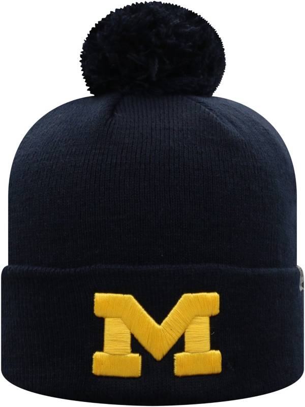 Top of the World Men's Michigan Wolverines Blue Pom Knit Beanie product image