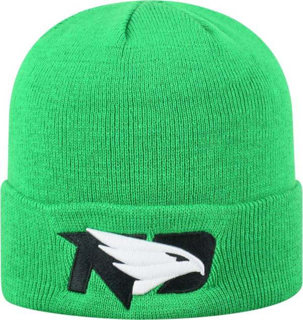 Top of the World Men's North Dakota Fighting Hawks Green Cuff Knit Beanie