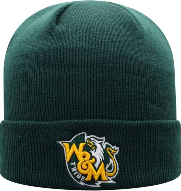 Top of the World Men's William & Mary Tribe Green Cuff Knit Beanie product image