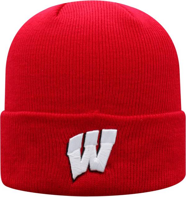 Top of the World Men's Wisconsin Badgers Red Cuff Knit Beanie