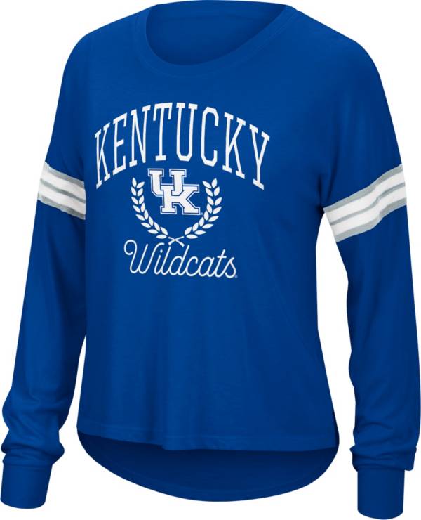 Top of the World Women's Kentucky Wildcats Blue Oxford Blocked Long Sleeve T-Shirt