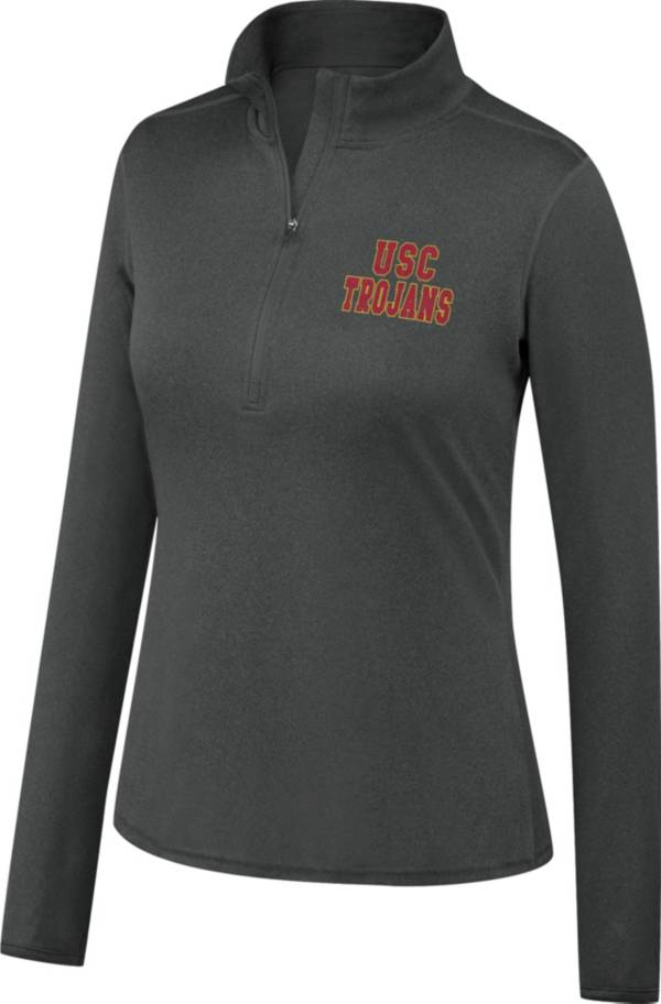Top of the World Women's USC Trojans Grey Quarter-Zip Shirt
