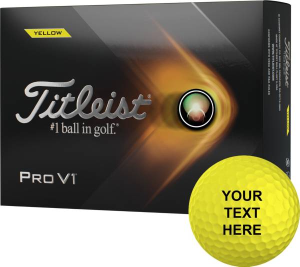 Titleist 2021 Pro V1 Yellow Personalized Golf Balls