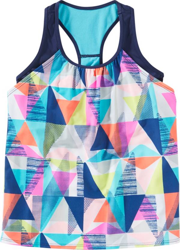 TYR Girls' Jigsaw Ava 2 In 1 Tankini Top