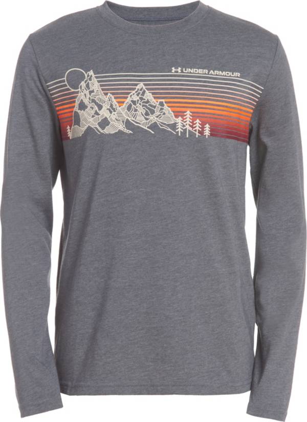 Under Armour Boys' Mountain Stripe Long Sleeve T-Shirt