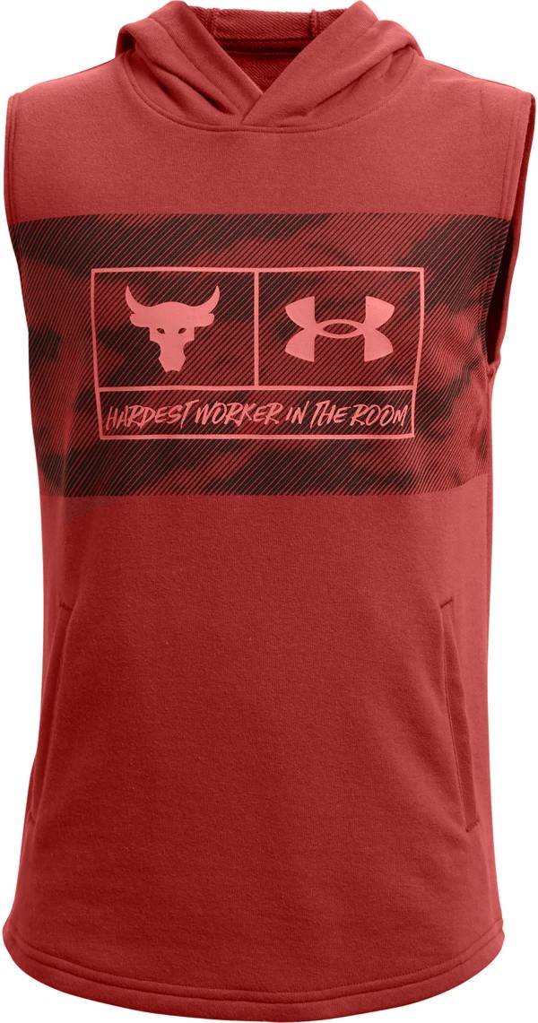 Under Armour Boys' Project Rock Rival Terry Sleeveless Hoodie product image